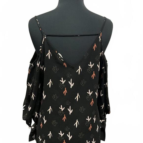 Cactus Print Cold Shoulder Blouse  L - Picture 2 of 4